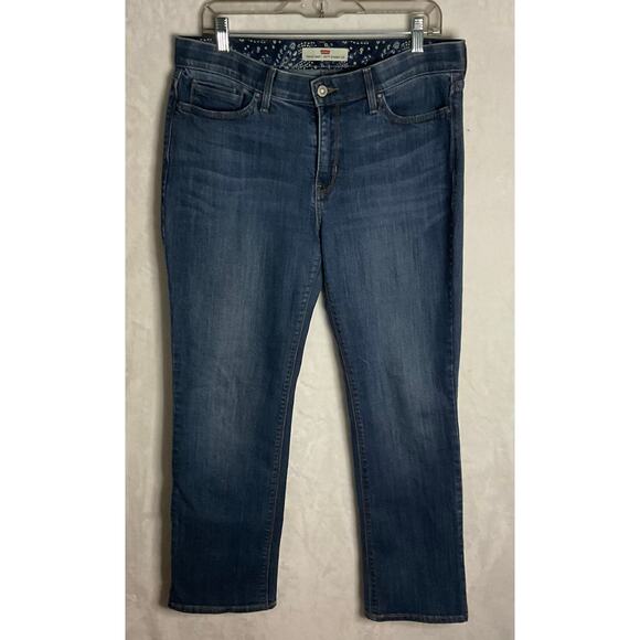 Levi’s 525 Straight Leg Perfect Waist Dark Wash Shaping Jeans - Women’s 14 - Picture 1 of 4